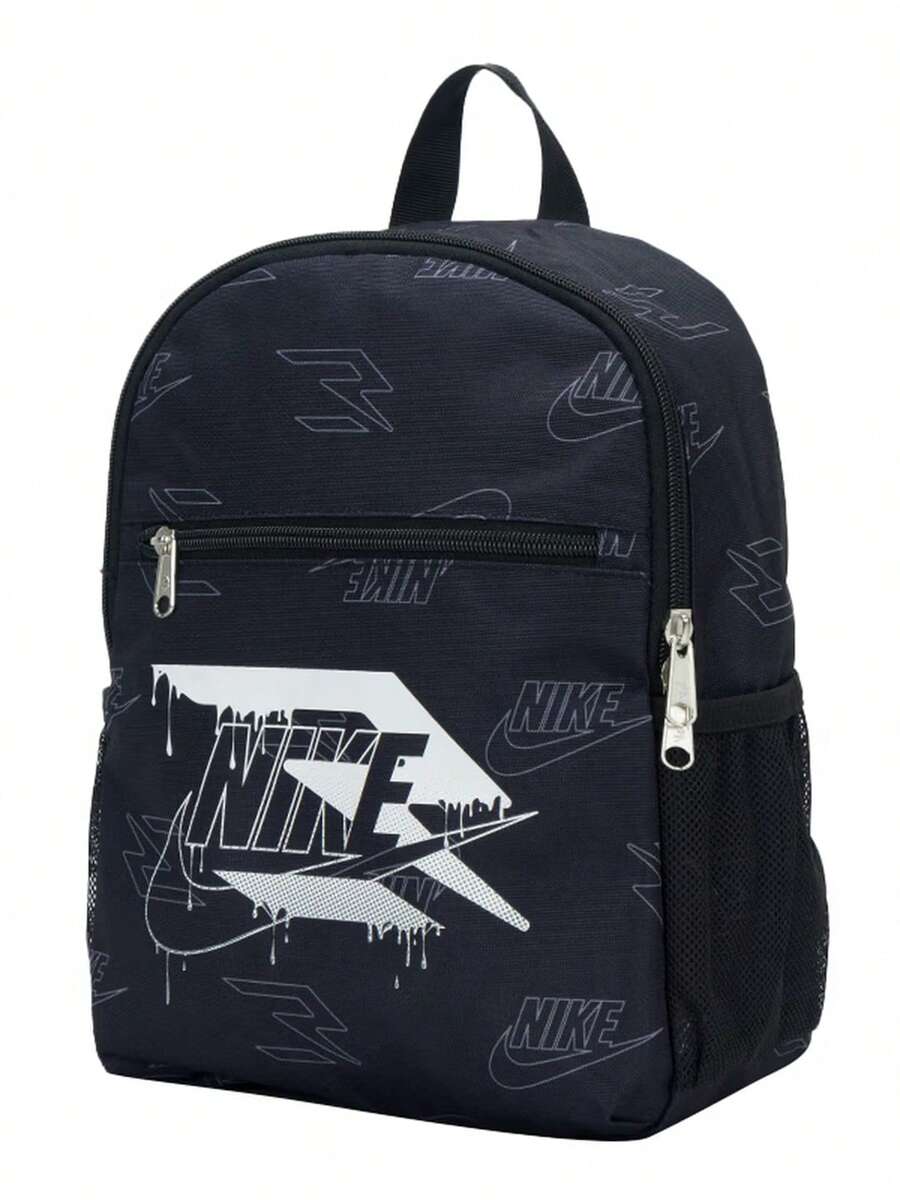 Nike Printed Backpack Unisex School Bag Comfortable Student Backpack Casual Backpack Size: Approx. 25.4*12.7*33cm - Navy Blue/black - View 1