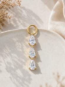 1PC 925 Sterling Silver Dainty Flower Irregular Earring Charms Piercing Cartilage Helix Conch Earrings Jewelry Making Own Accessories Daily Gift - Gold - View 3