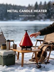 Conical Iron Art Metal Candle Heater, Portable Desktop Tea Light Warmer, Hollow Ventilated Decorative Candle Stove, Suitable For Reading Nook, Bedroom, Living Room Home Decor - Heater - View 1