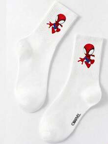1/3 Pairs Marvel Men's Mid-Calf Socks, Minimalist Creative Funny Spider-Man Graphic, Interesting Halloween Gift Socks - Multicolor - View 6