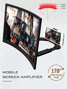 1pc 12/16/18 Inch Ultra HD Phone Screen Magnifier, Newly Upgraded 3D Curved Screen, Foldable & Telescopic, Phone Desktop Stand, Anti-Blue Light Lens, Eye Protection - Multicolor - View 8