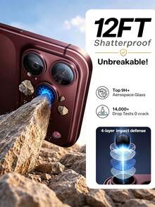 3 Packs [2026 New] 9H+ Stepped Camera Lens Protector Compatible With Iphone 18 Pro Max/18 Pro, Burgundy Color, HD Clear, Anti-Scratch, Shatterproof, Anti-Fingerprint, Bubble Free, Easy Install, Case Friendly, Full Coverage, Birthday Gift For Friends & Family - Burgundy - View 2