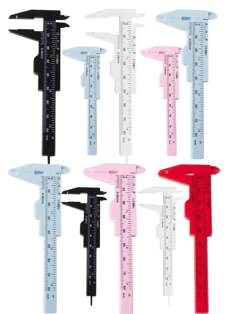 5pcs High Precision Plastic Vernier Caliper, Compact & Portable Design, Suitable For Measuring Walnuts, Jewelry And Student Use - Mini Caliper - View 1