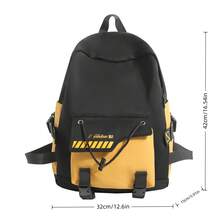 1pc Contrast Color Backpack For Men, Casual Large Capacity Student School Bag, Travel Bag, Simple Fashion Backpack For Women - Multicolor - View 13