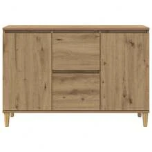 Aparador de madera de ingeniería roble artisan 102x35x70 cm - Marrón - Ver 4
