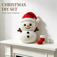 Winter Snowman Crochet Kit, Beginner Handmade Knitting Set, English Step-By-Step Tutorial, Premium Durable Yarn With Full Crochet Accessories, Birthday Valentine's Day Christmas Easter Gift - C-Multicolor Set - View 6