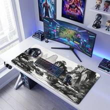 Chinese Style Landscape Mouse Pad, Large Tree And Mountain Desktop Mat, Extra Large Anime Game Keyboard Pad, Non-Slip Rubber Base, Extended Desktop Protector, Suitable For Home Office - View 3