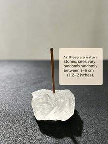 1pc Natural Crystal Incense Stick Holder, Raw Stone Incense Burner For Amethyst Rose Quartz Clear Quartz Fluorite, Home Aromatherapy Meditation Decor, Zen Yoga Room Ornament, Incense Not Included, Gift For Women Girls - Multicolor - View 11