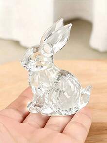 1pc Exquisite Handmade Crystal Glass Rabbit Figurine, Stunning Multi-Purpose Decor For Home, Office Desk Or Garden, Delicate Details With Sparkling Accents - one-size - View 17