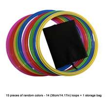 15pcs Multi-Functional Training Ring Set And Storage Bag (Random Agility Hoop Colors), Suitable For Various Sizes Of Agility Rings Used In Basketball And Football - Multicolor - View 5