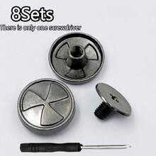 4/8Sets Men's Detachable Adjustable Metal Buttons, Beach Shoes Sandals Slippers Fixing Buckles, Rivet Buckles For Fixing Heel Straps - Multiple Styles - View 22
