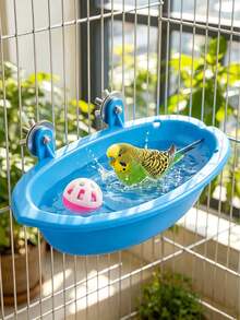 Bird Bath Cage , Feeding Bowl, Bird Bath, Water Bowl, Hanging Bird Bath, Toy, Pet Parrot Cage, Budgie Additions, Shower, Parrot, Cockatiel Shower Box, Food Feeding Rack, Tray, Bird Cage Additions - Style A - View 8
