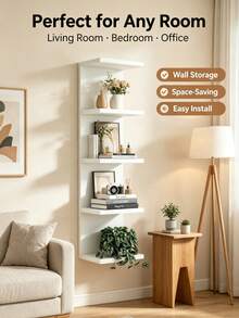 1pc Multi-Layer Minimalist Wall-Mounted Storage Shelf, Modern Living Room Bedroom Wall Decor Rack, Suitable For Books, Dolls, Toys, Clothing, Etc., Applicable For Home, Shop And Product Display - Multicolor - View 6