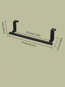 2/1pc Stainless Steel Cabinet Hanging Rod, Stainless Steel Door Towel Rack, Door Towel Rack, Metal Kitchen Rack, Kitchen Door Towel Rack, Dishcloth Hanging Rack, Kitchen - Black - View 15