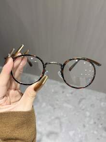 1 Pair Men's Vintage Round Metal Frame Fashion Clear Lens Glasses, Suitable For Daily Wear, Computer, Gaming, Everyday Use - Multicolor - View 7