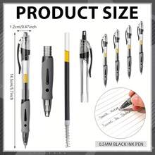12pcs Large Capacity Ballpoint Pen Set, 0.5Mm Fine Point, Black Ink, Comfortable Grip Quick-Dry, Smooth Writing, Perfect For Note-Taking And Writing, Ideal Office And Study Supplies, Perfect Gift For Birthdays, Christmas, Halloween, Valentine'S Day - A - View 5