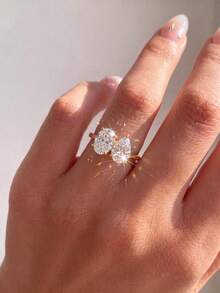 1pc Fashion Luxury Pear-Shaped Oval Women's Ring, Mother's Day, Valentine's Day, Birthday Couple Gift, Exquisite Women's Ring Gift - Pear-shaped Oval - View 3