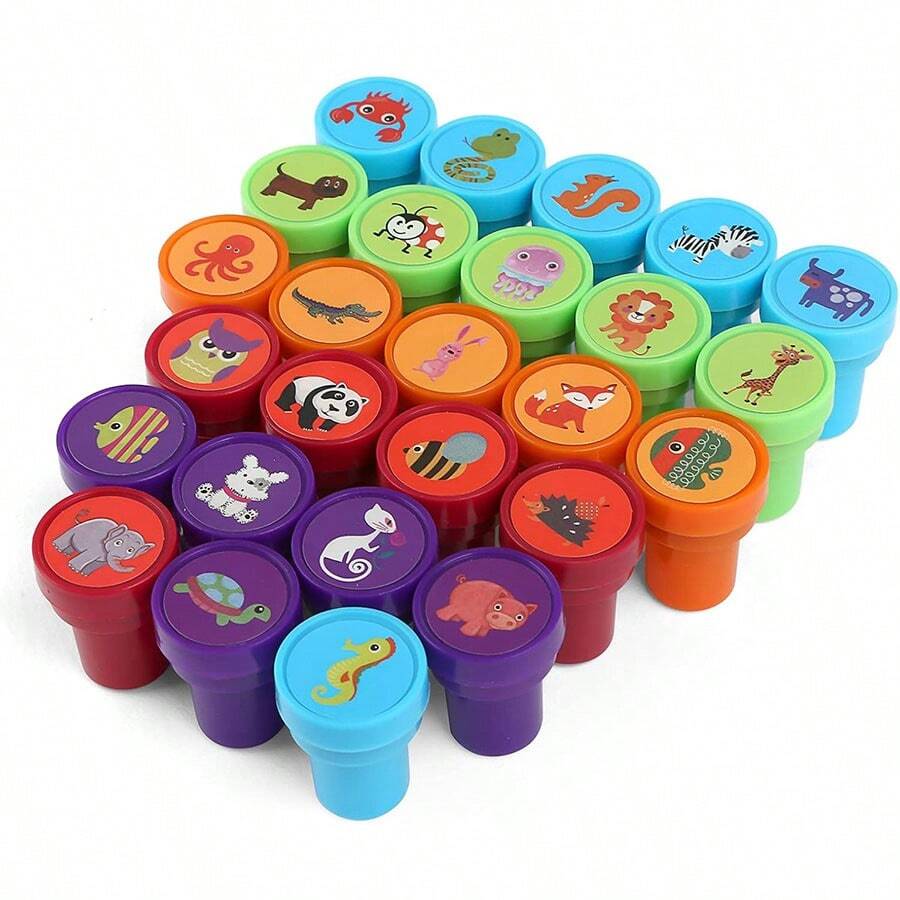 40 Children's Animal Seal Set, Colorful Self-Lubricating Cartoon Seals ...