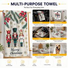 2/4/6/8pcs Nutcracker Christmas Kitchen Towels, Pine Branch Red Berry Gold Snowflake Decorative Pattern, European Christmas Style Kitchen Decor, Soft Skin-Friendly Absorbent Quick-Drying, Suitable For Christmas Ritual Kitchen, Bathroom, Tea Area, Coffee Station, Baking Area And Holiday Guest Hosting - Multicolor - View 6