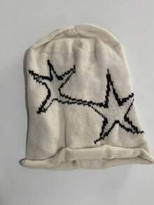 1pc Korean Style Versatile Loose Knit Beanie For Women, Vintage Face-Flattering Knit Skull Cap, Large Size Warm Elastic Winter Knitted Hat - Multicolor - View 11