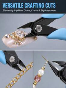 1Pc Multi‑Purpose Manicure Nipper Tool, Rhinestone & Gemstone Remover Plier, Metal Wire & Nail Chain Cutter, Comfort‑Grip Nail Art Accessory For Women, Suitable For Personal Nail Care And Professional Nail Salon Application - Multicolor - View 9