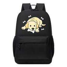 1pc 12*29*42cm Bone Puppy Print Backpack, Unisex Campus Backpack, Suitable For Short Trips And Daily Commute, Large Capacity Compartment For Laptop And School Supplies, All-Season Backpack - Backpack - View 15
