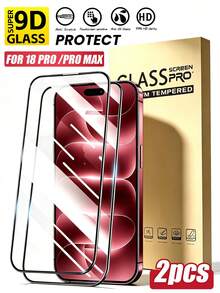 2 Packs [2026 New] 9H+ Hardness Silk-Printed Black Border Tempered Glass Screen Protector Compatible With Iphone 18 Pro Max (6.9 Inch)/18 Pro/17 Pro Max/17/17 Air/16 Pro Max/16/16 Plus/15 Pro Max/15/15 Pro/14/13/12/11, Bubble Free, HD Clear, Shatterproof, Scratch Resistant, Anti-Fingerprint, Case Friendly, Easy Install, Birthday Gift For Friends & Family - Clear - View 6