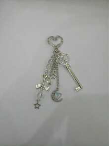Hollow Heart-Shaped Keychain, Punk Y2K Style Pocket Watch Keychain, Heart-Shaped Pocket Watch Key Ring, Style A Is Keychain Without Pocket Watch - Multicolor - View 13