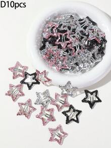 30/10pcs Kids Baby Multi-Color Five-Point Star Sequin Glitter BB Hair Clips Side Hair Clips Pair Clips For Daily Use Hair Accessories - Multicolor - View 9