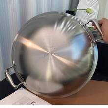 18/10 Stainless Steel 36CM Wok, Thickened Three-Layer Composite Steel, Multi-Function Stir-Fry Pan, Low Smoke, No Coating, Physical Non-Stick - View 9
