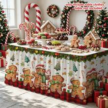1pc Christmas Table Skirt, Gingerbread Man Shaped Table Skirt ...
