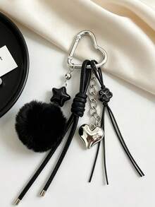 1pc Ins Style Keychain, Heart Star Bowknot Accessory, Bag Charm Pendant - Multicolor - View 4