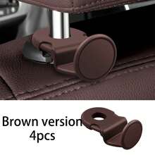 2/4PCS[Hidden]Car Headrest Hooks, Car Seat Back Hooks, Rear Seat Storage Hooks, ABS Multi-Functional Car Interior Hooks, Black/Brown, Universal For Most Car Models. Home & Life Storage & Organization Car Storage. Headrest Hooks One-Click Installation! Hidden Design Doesn't Take Up Space, Hang Bags, Umbrellas, Takeout, Black And Brown Colors, Multi-Purpose Hook, Keep Rear Seat Tidy. Convenient And Practical, Sturdy And Durable, Beautiful And Functional. - Multicolor - View 15