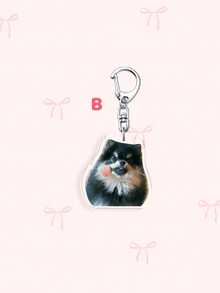 1pc/7pcs Yeontan Acrylic Keychain,Cute Pomeranian Dog Photo Bag Pendant,-V Pet Dog Charm,Backpack Key Holder,Collectible Gift For K-Pop Fans,Christmas Gift - Multicolor - View 11