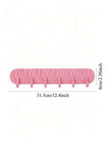 1pc Baby Macaron Color Wavy Self-Adhesive Hook Rack, Plastic 6-Hook Wall Mount Hook, Cute Decorative Storage Organizer, Suitable For Baby Room - Multicolor - View 3