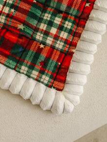 1PC Christmas Plaid Chenille Sofa Cushion Cover, Festive Holiday Check Pattern Couch Slipcover For Living Room Home Decor, Non-Slip Backing, Pet Friendly, Machine Washable For 1/2/3/4 Seater Sofa - Multicolor - View 8