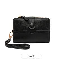 FOREVER MIYIN Vintage Bifold Wallet For Women, Snap Button Short Purse With Wrist Strap, Multi Card Slots And ID Window With Zipper Coin Pocket Ideal For Daily Use - Multicolor - View 17