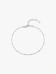 MODIAN 925 Sterling Silver Satellite Bead Bracelet For Women Dainty Thin Ball Chain Adjustable Stackable Fine Jewelry Gift - Silver - View 1