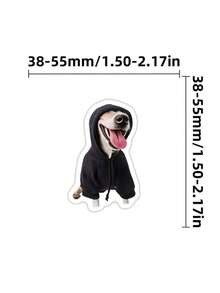 50pcs Funny Dog Expression PVC Stickers, Cartoon Decorative Gift, Suitable For Scrapbooks, Laptops, Luggage, Guitars, Water Bottles, Phone Cases DIY Stickers - Multicolor - View 8