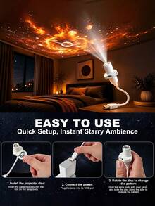 3-In-1 USB Starry Sky Projector Light, High-Definition Galaxy ...