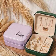 Personalized Wedding Ring Box, Engagement Ring Box, Proposal Ring Box, Modern Ring Box, Anniversary Gift With Custom Display Stand And Velvet Lining, Holds 2 Rings, Suitable For Wedding, Engagement And Proposal Jewelry Storage - Multicolor - View 9