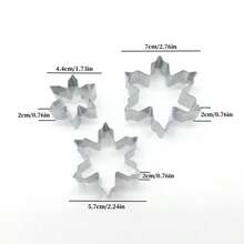 5PCS Christmas Cookie Cutter Set - Stainless Steel Snowflake Shape, Winter Snowflake Cookie Cutter Set For Holiday Baking, Cake Decoration And Christmas Gift Decoration - View 3