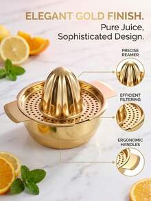 Stainless Steel Manual Juicer, Fruit Lemon Orange Presser, Hand-Pressed Small Portable Citrus Juicer, Easy Squeeze, With Bowl-Shaped Container, 2 Spouts, Bowl Design, Easy To Clean, Suitable For Outdoor Gatherings, Halloween, Christmas - Silver - View 7