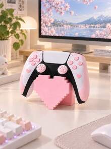 Lezhan – Pixel Heart-Style Game Controller Stand For PS-4/PS-5 – Cute Pixel-Art Heart Display Stand, Gaming Desk Accessory, Stable Non-Slip Base, Desktop Decor; Stand Only; The Perfect Gift For Gamer Boyfriends Or Girlfriends. - View 8