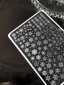 Snowflake Element Nail Art Print Steel Plate Large & Small Snowflake Reindeer Christmas Pattern DIY Transfer Tool - Multicolor - View 4