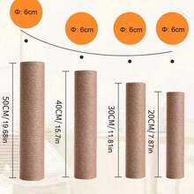 Sisal Rope Posts, Cat Scratch Pole Replacement Rods, DIY Cat Scratch Tree Sisal Material. Sisal Rope Columns, Cat Scratch Pole, Vertical Pole, Cat Toy, Suitable For Cats Who Love To Scratch And Chew - Yellow - View 3