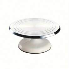 1pc Aluminum Alloy Cake Turntable, 10 Inch, Non-Slip Rotating Dessert Display Stand, Suitable For Cake Decorating Tools, Baking Tools, Kitchen Gadgets, Kitchen Accessories - White - View 13