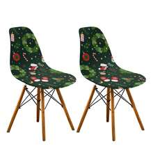 1/2/4/6pcs Christmas Print Shell Chair Covers, Removable & Washable, Suitable For Home, Hotel, Banquet - Multicolor - View 31