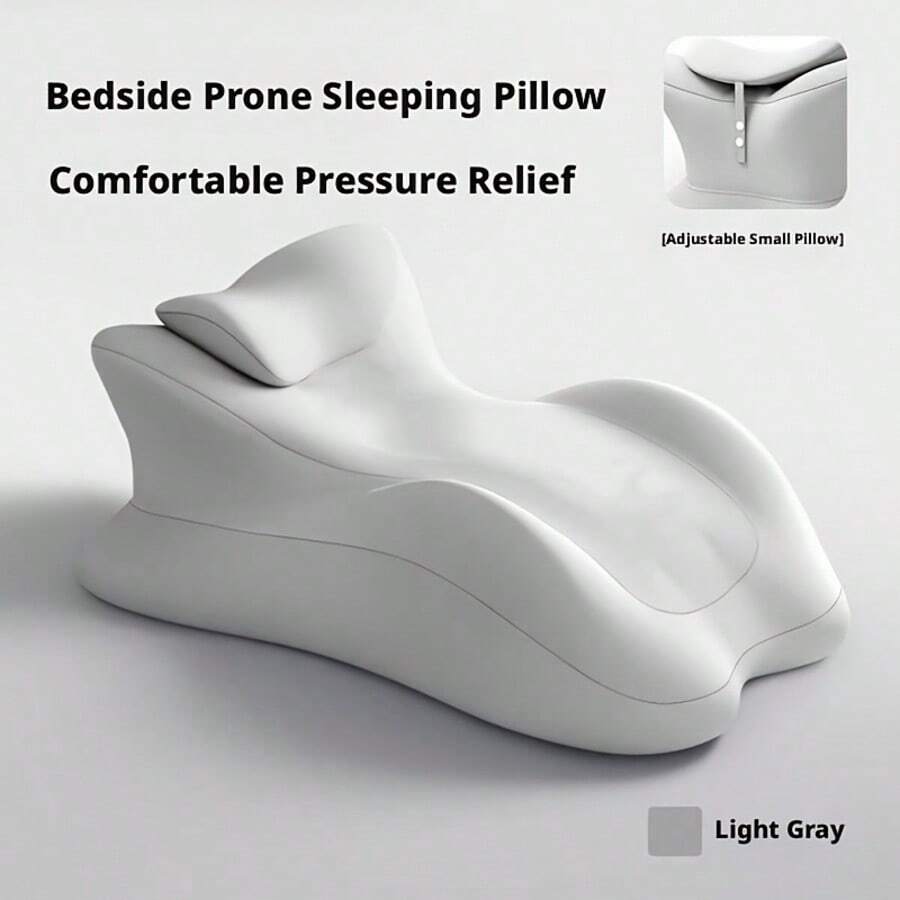 1pc Ergonomic Wedge Pillow For Prone Position, Multi-Position Memory Foam Support Cushion With Removable Washable Zipper Cover And Non-Slip Base; Relieves Pressure On Spine, Neck, Hips And Back, Corrects Body Posture, Suitable For Gaming, Reading, Sleeping And Leg Elevation - 1PC - View 1