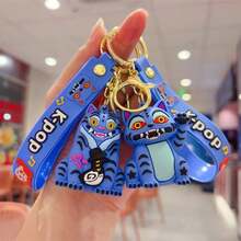 Hasbro Gantungan Kunci Karakter Kpop Demon Hunters Lucu, Figur PVC 3D, Gantungan Kunci, Liontin Ransel, Boneka Iblis Harimau Biru Kartun, Hiasan Tas, Hadiah untuk Penggemar - Gaya acak - View 9